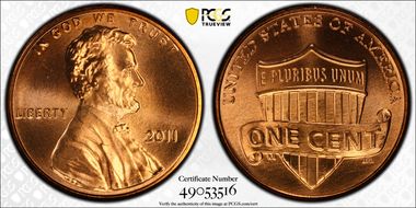 2011 1C Shield MS68+ RD