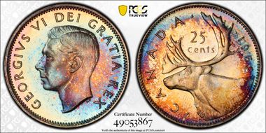 1952 25C High Relief MS65