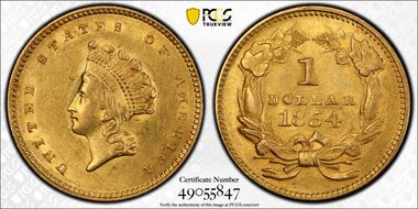 1854 G$1 Type 2 AU55