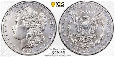 2021-S $1 Morgan Dollar 100th Anniversary First Strike MS70