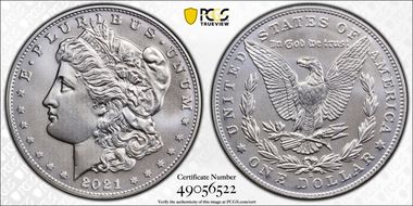 2021-D $1 Morgan Dollar 100th Anniversary First Strike MS69