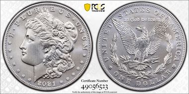 2021-D $1 Morgan Dollar 100th Anniversary First Strike MS69