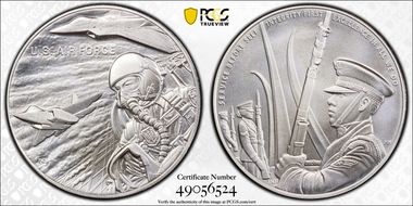 (2022-S) Medal U.S. Air Force Matte 1 oz Ag First Strike MS70