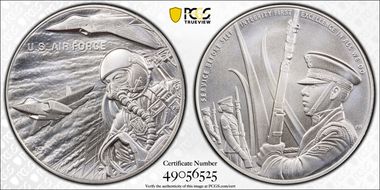 (2022-S) Medal U.S. Air Force Matte 1 oz Ag First Strike MS70