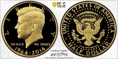 2014-W 50C Gold JFK 50th Anniversary PR69DCAM