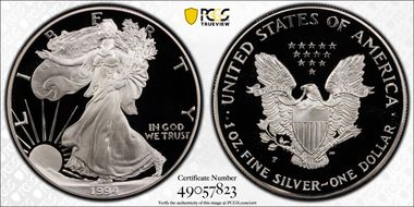 1994-P $1 Silver Eagle PR69DCAM