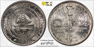 1936 50C Norfolk MS67