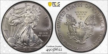 2015 $1 Silver Eagle MS68