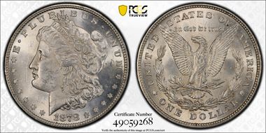 1878 8TF $1 VAM 7, Tripled E MS62