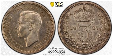 1937 3D S-4088 Crowned 3 PR65