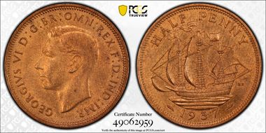 1937 1/2D S-4115 PR65RB