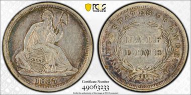 1837 H10C Seated, Small Date XF45