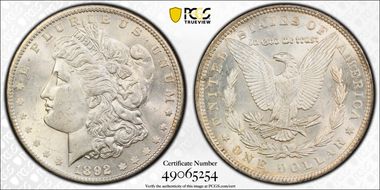 1892 $1 MS62