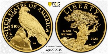 2023-W $100 American Liberty High Relief .9999 Fine First Strike PR70DCAM