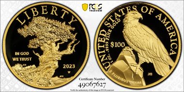 2023-W $100 American Liberty High Relief .9999 Fine First Strike PR70DCAM