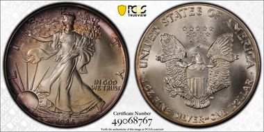 1986 $1 Silver Eagle MS69