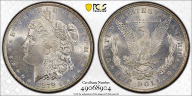 1878 8TF $1 VAM 14.3 Doubled Bow MS64