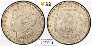 1900-O/CC $1 VAM 7, Overmintmark AU55