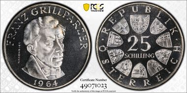 1964 25 Sch Grillparzer  KM-2895.1 PR67