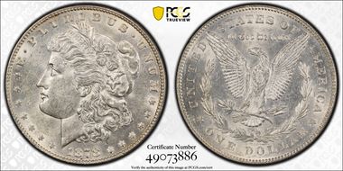 1878 7TF $1 Reverse of 1878 AU58