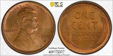1909-S VDB 1C MS64+ RB