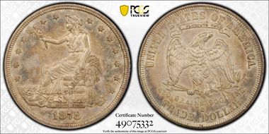 1878-S T$1 Trade AU55