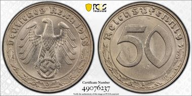 1938-D 50 Pfg J-365 MS64