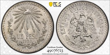 1938-M Peso KM-455  Ag MS64