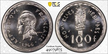 1966 100 Fr Lec-59 MS66