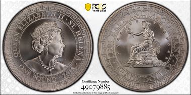 2018 £1 US Trade Dollar MS68