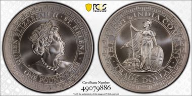 2018 £1 British Trade Dollar Restrike MS69