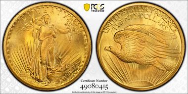 1907 $20 Saint-Gaudens MS66
