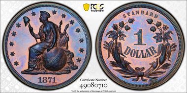 1871 $1 J-1141 PR66+ RB
