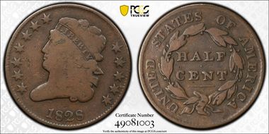 1828 1/2C 12 Stars VG8BN