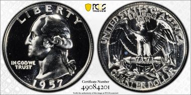 1957 25C PR67