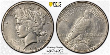 1922-D $1 VAM-14A, Retained Die Break N1