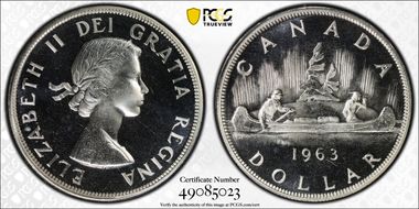 1963 S$1 PL67CAM