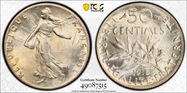 1918 50C Gad-420 F-190 MS64