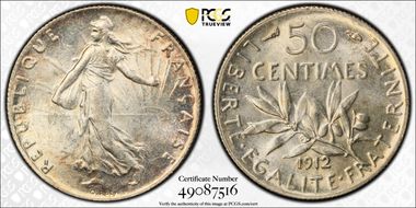 1912 50C Gad-420 F-190 MS63
