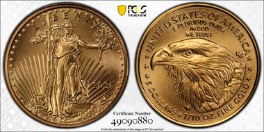 2021 $5 Gold Eagle - Type 2 First Strike MS70