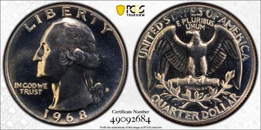 1968-S 25C Type E Reverse, FS-901 PR67