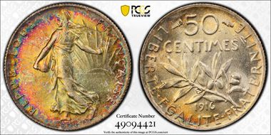 1916 50C Gad-420 F-190 MS65