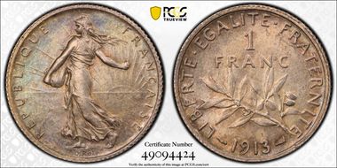 1913 1 Fr Gad-467 F-217 MS63