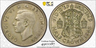 1945 1/2 Cr S-4080 XF45