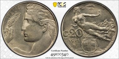 1921-R 20C KM-44 MS62