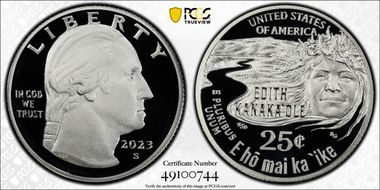 2023-S 25C Edith Kanaka'ole-Silver PR70DCAM