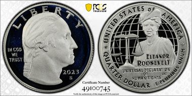2023-S 25C Eleanor Roosevelt-Silver PR69DCAM