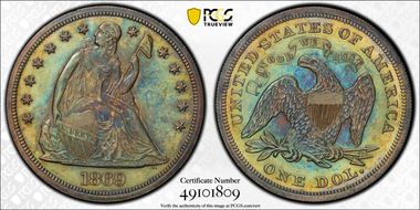 1869 $1 PR62