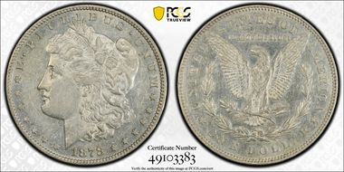 1878 7/8TF $1 Weak N1