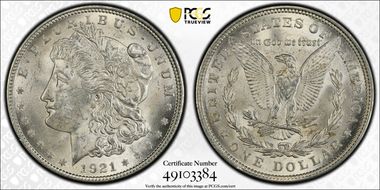 1921 $1 Morgan MS63